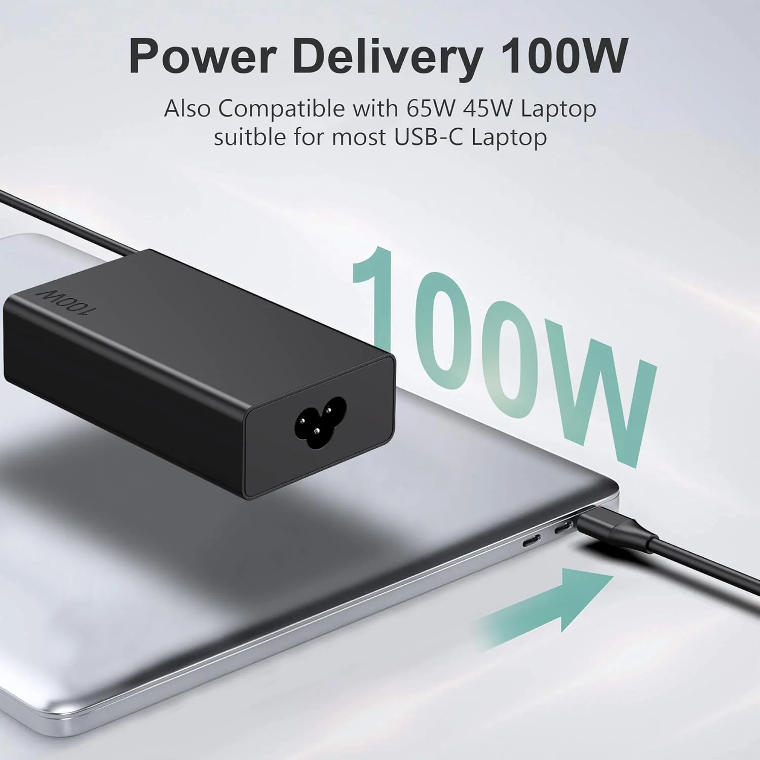 شارژر USB C باریک 100 واتی جایگزین برای لنوو IdeaPad 5 Pro 16، ThinkBook 15 16 ThinkPad X13 Yoga Pro14s، T14p Gen1، T14s، NEO 14 آداپتور برق لپ تاپ مسافرتی Type C با شارژ سریع