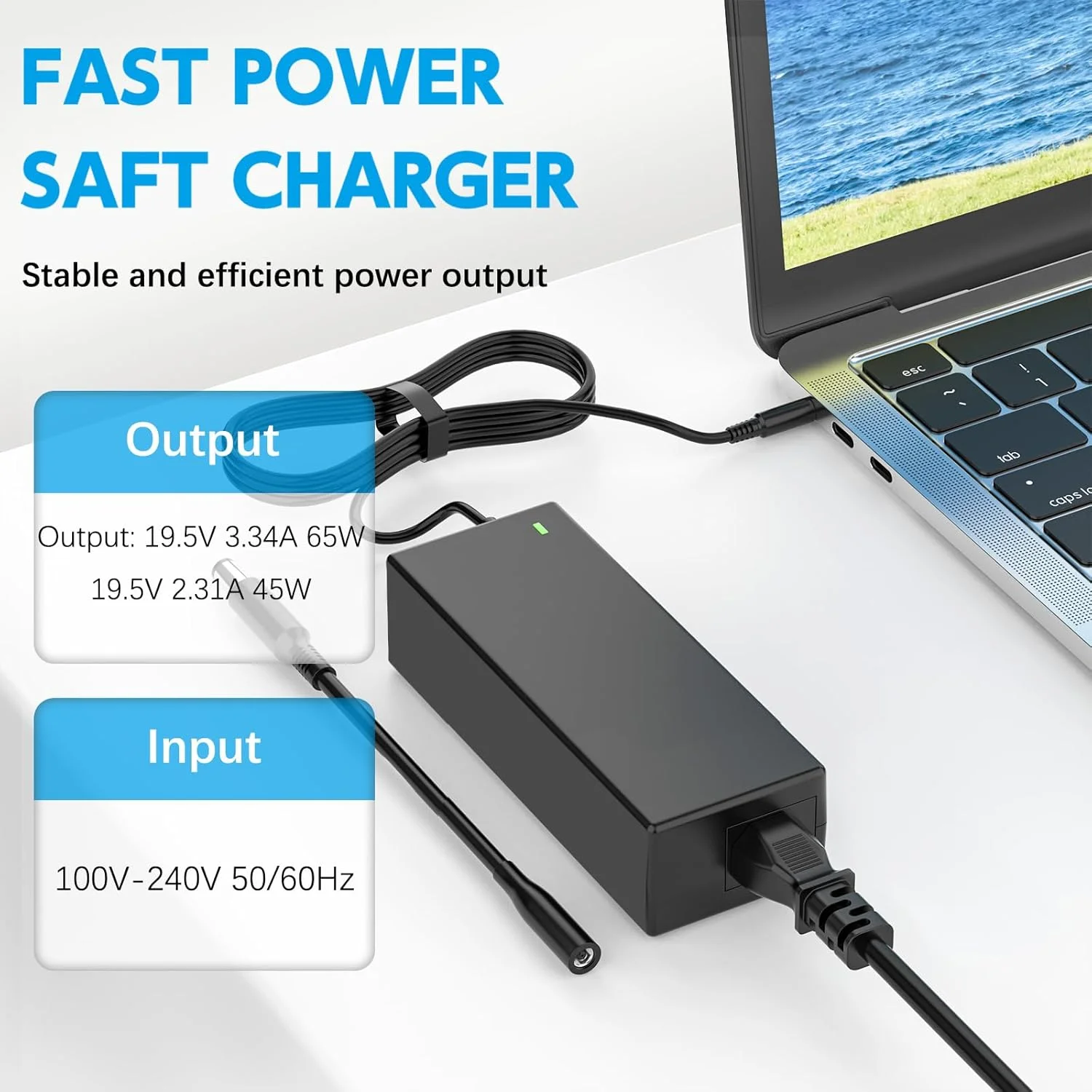 شارژر لپ تاپ 65 واتی سازگار با سری های Dell Inspiron 13 14 15 16 17 3000 5000 7000; Latitude 3310 3420 3540; Vostro 3425 3520 5630، منبع تغذیه سازگار با لپ تاپ های دل با کانکتور گرد شارژر لپ تاپ 65 واتی سازگار با سری های Dell Inspiron 13 14 15 16 17 3000 5000 7000; Latitude 3310 3420 3540; Vostro 3425 3520 5630، منبع تغذیه سازگار با لپ تاپ های دل با کانکتور گرد