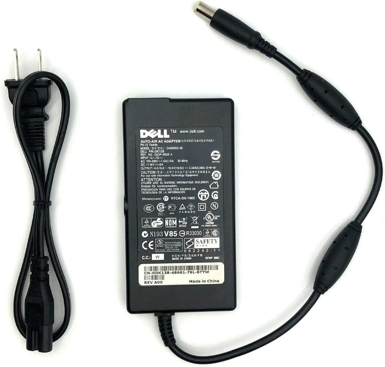 آداپتور برق متناوب باریک خودرو و هواپیمای اصلی دل - DA65NS3-00