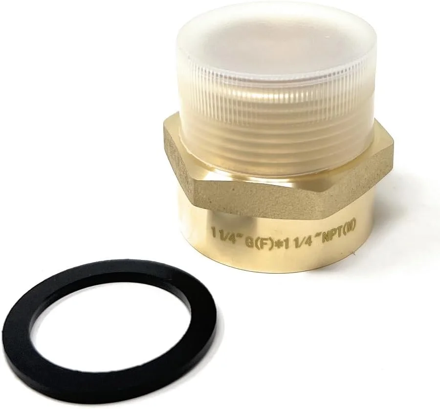 تبدیل برنجی بدون سرب کاسکادا، رزوه مادگی G به نری NPT (1 1/4" x 1 1/4")