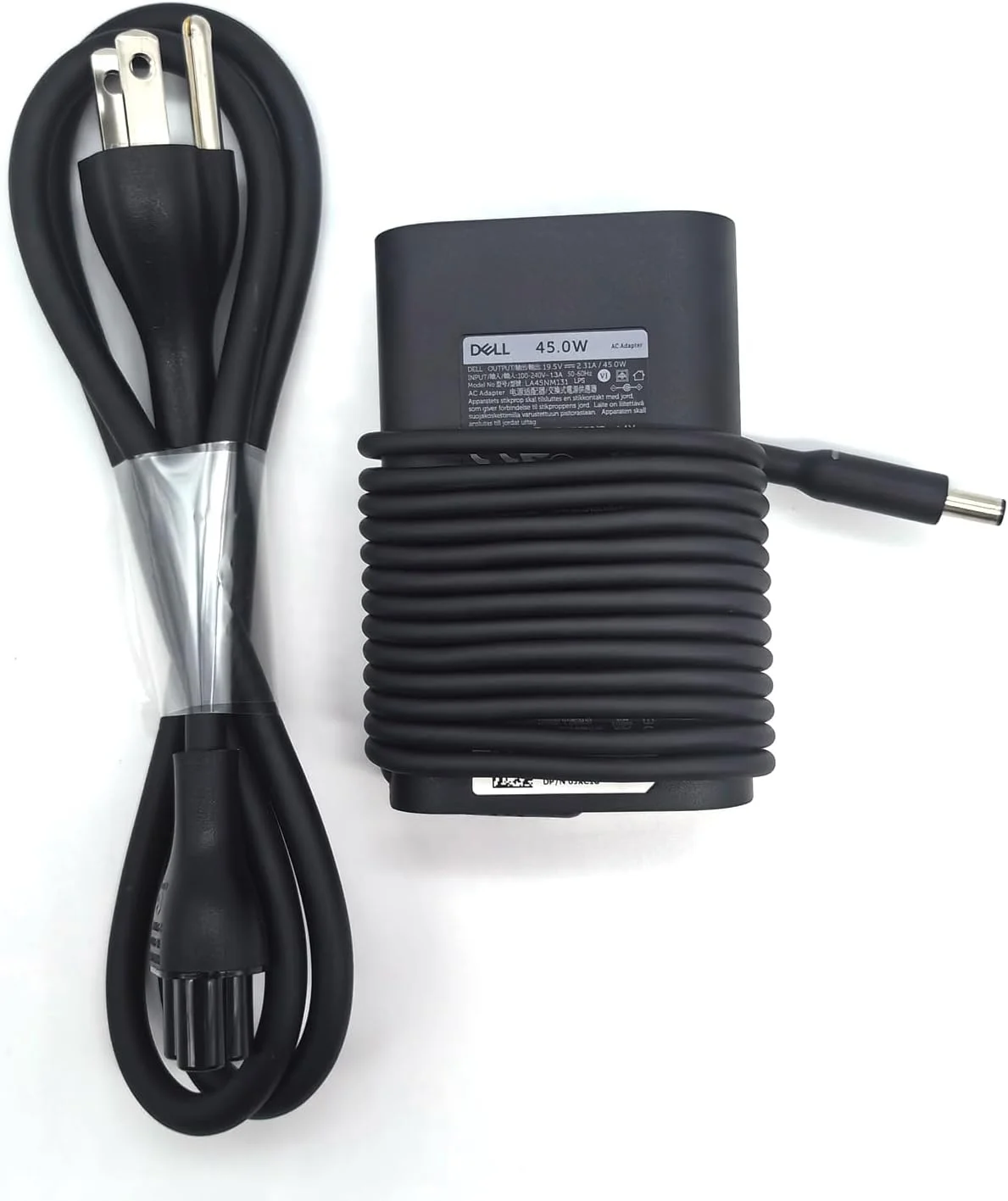 شارژر لپ تاپ دل 45 وات با نوک 4.5 میلی متری، مناسب برای VOSTRO 3400 3401 3405 و Inspiron 7568 7405 5406 5408 5409، رنگ مشکی، مدل LA45NM131