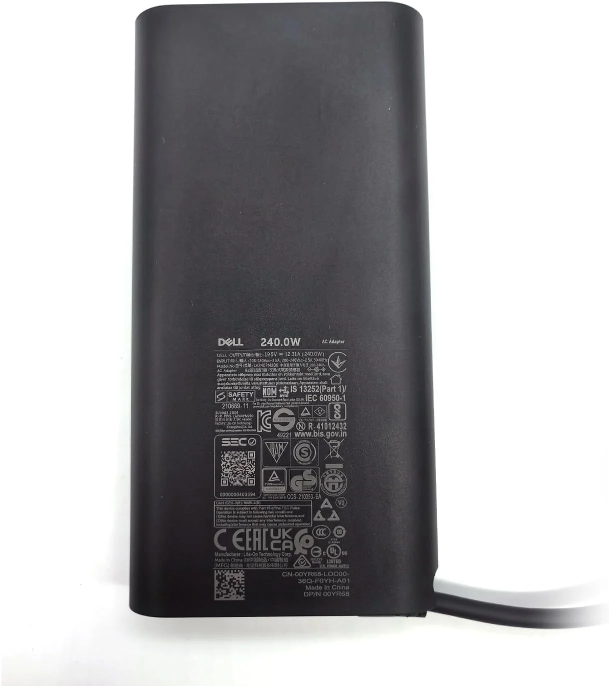 آداپتور برق 240 واتی لپ تاپ دل، سر گرد 7.4 میلی متری، آداپتور برق متناوب GAN، سازگار با Alienware M16 R2 X16 M15 R7 X15 R2 X17 R2 Precision 7670 7770 7680 7780، مشکی، HA240PM200