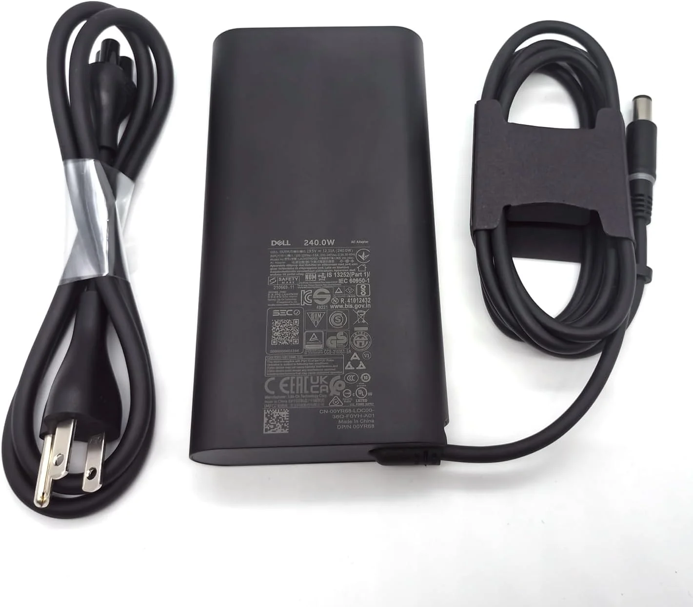 شارژر لپ تاپ دل 240 وات، نوک بشکه ای 7.4 میلی متری، آداپتور برق متناوب GAN، شارژر Alienware M15 R7 X16 X17 R2 X15 R2 M17 R5، مشکی، LA240PM200