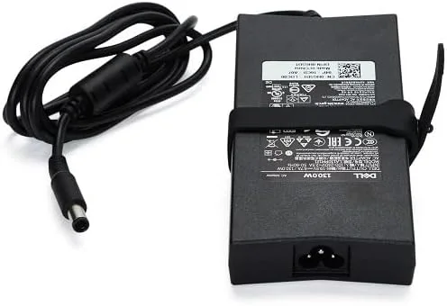 آداپتور برق 130 واتی دل، کانکتور 7.4 میلی‌متری، کابل برق 1 متری، حلقه نور LED، سازگار با آمریکای شمالی