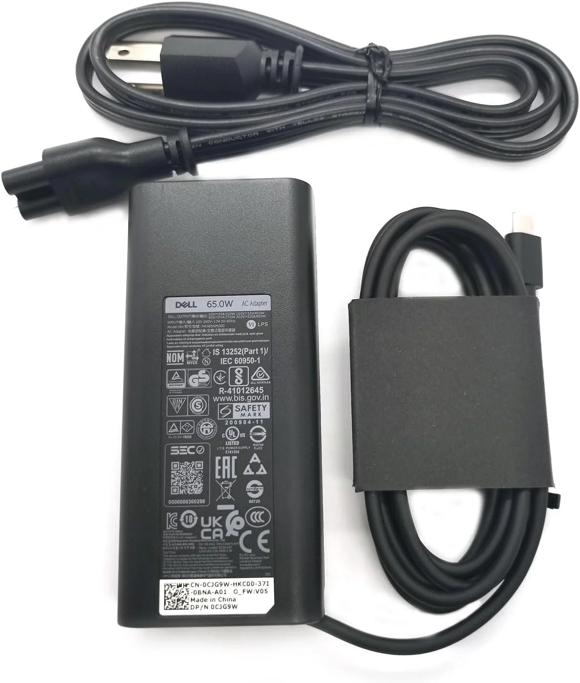 شارژر لپ تاپ دل 65 وات USB-C، آداپتور AC 3.25 آمپر 20 ولت به همراه کابل برق، 0WMDHR 0VT148 0CJG9W 0T3JDJ 0723JG 0GJJYR 0FTTTJ 02WDR5 0T8W34، مشکی، HKA65NM200 شارژر لپ تاپ دل 65 وات USB-C، آداپتور AC 3.25 آمپر 20 ولت به همراه کابل برق، 0WMDHR 0VT148 0CJG9W 0T3JDJ 0723JG 0GJJYR 0FTTTJ 02WDR5 0T8W34، مشکی، HKA65NM200
