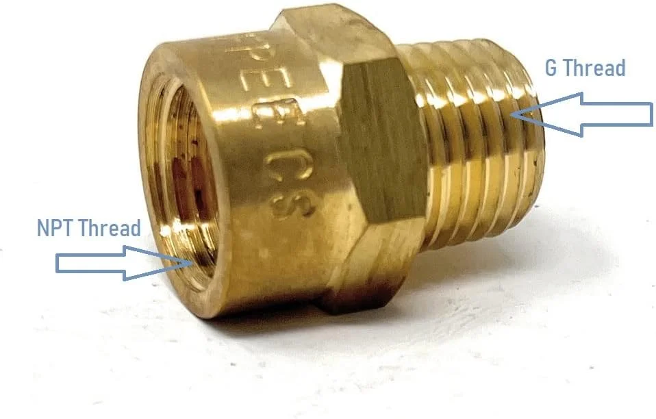 اتصال تبدیل رزوه G (BSPP بریتانیایی) نری به NPT مادگی - بدون سرب (2 عدد، 1/4 اینچ x 1/4 اینچ)
