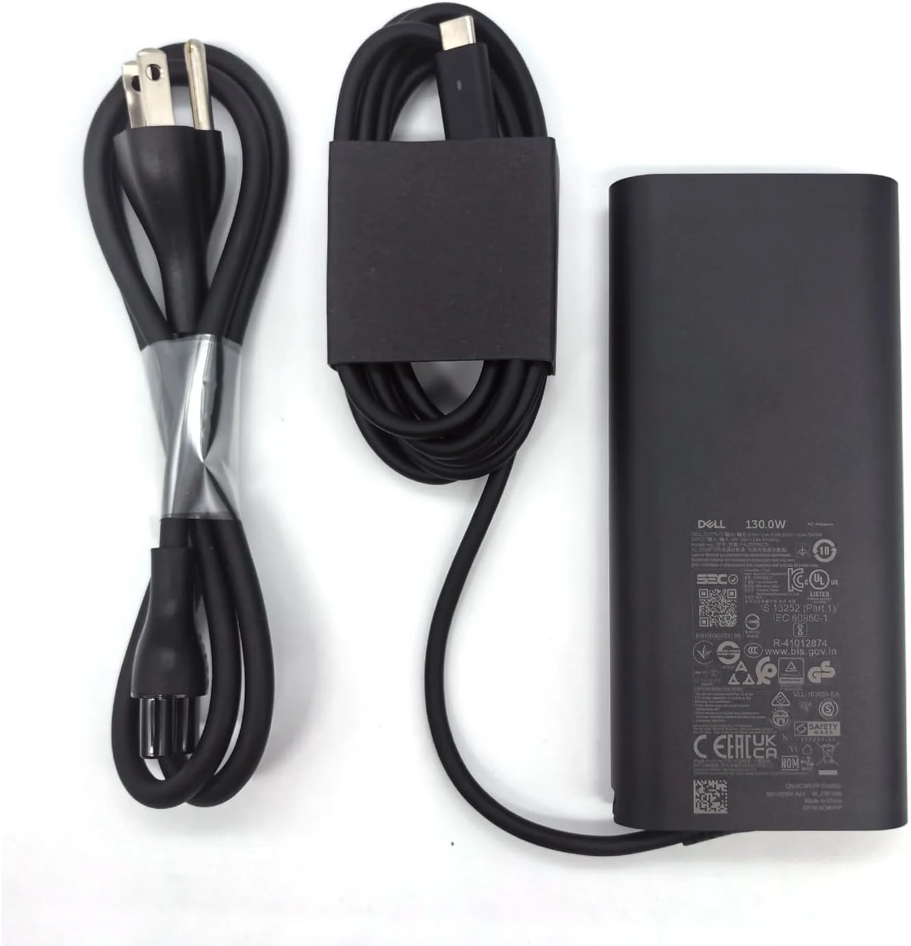 شارژر لپ تاپ دل GAN 130W USB C Type C AC Adapter، XPS 15 9520 9530 XPS 17 9720 9730 AC Charger، مشکی، HA130PM170