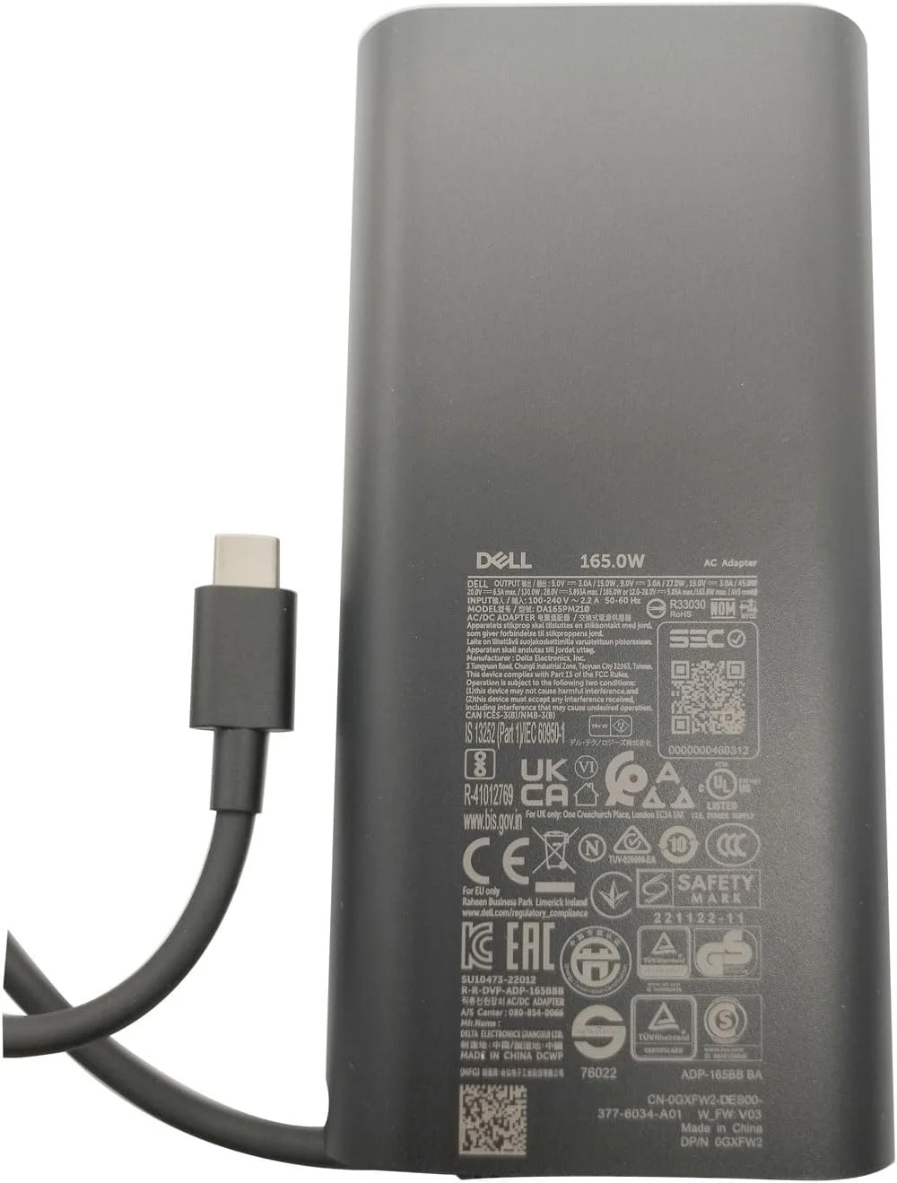 شارژر لپ تاپ دل 165 وات USB Type C آداپتور برق AC Precision 5680 28V 5.893A شارژر لپ تاپ دل 165 وات USB Type C آداپتور برق AC Precision 5680 28V 5.893A