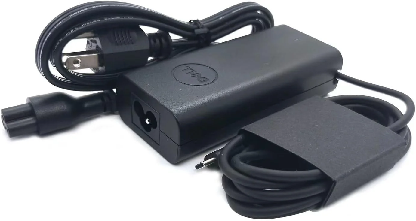 شارژر لپ تاپ دل 65 وات USB Type C آداپتور برق AC مدل WMDHR CJG9W T3JDJ 723JG به همراه کابل برق 3 فوتی برای دل XPS 12, XPS 13 9320 9305 9310 9315 2in1