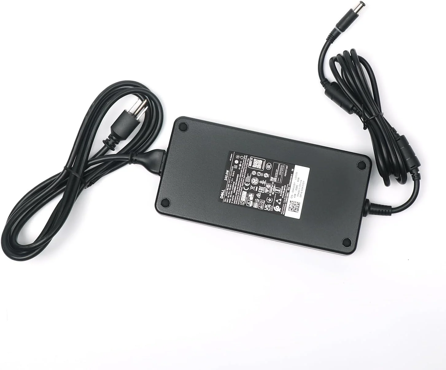 شارژر لپ تاپ دل 240 واتی با نوک استوانه ای 7.4 میلی متری، آداپتور برق متناوب، سازگار با Inspiron G15 5510 5511 5520 5521 5525 5535 5530، آداپتور متناوب Inspiron G16 7620 7630، مشکی، LA240PM190