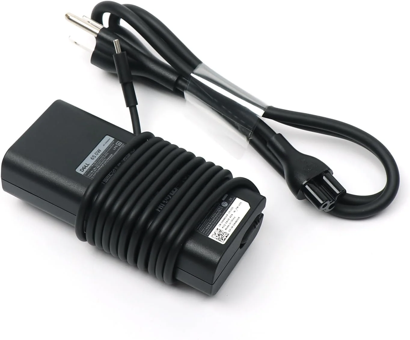 شارژر لپ تاپ 65 واتی USB-C دل، آداپتور AC مناسب Latitude 7400 7410 7420 7430 7440 7450، سیم شارژر کامپیوتر 20 ولت 3.25 آمپر Type C، مشکی، HA65NM190