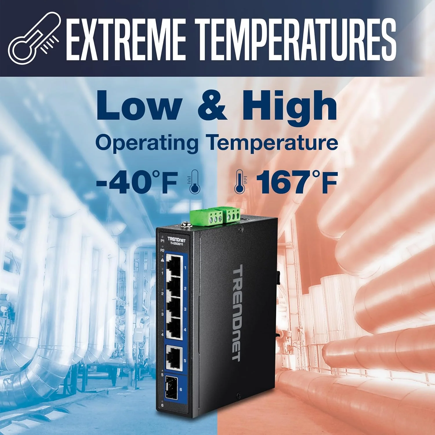 ترندنت 6 پورت صنعتی 2.5G DIN-Rail ترندنت 6 پورت صنعتی 2.5G DIN-Rail