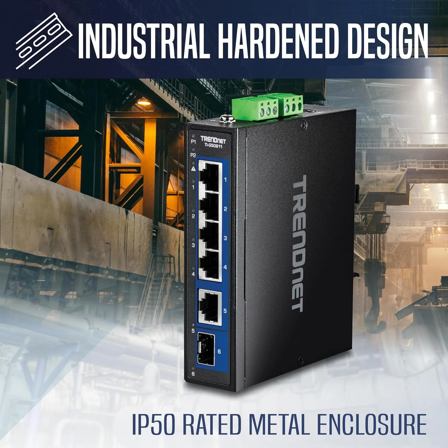 ترندنت 6 پورت صنعتی 2.5G DIN-Rail ترندنت 6 پورت صنعتی 2.5G DIN-Rail