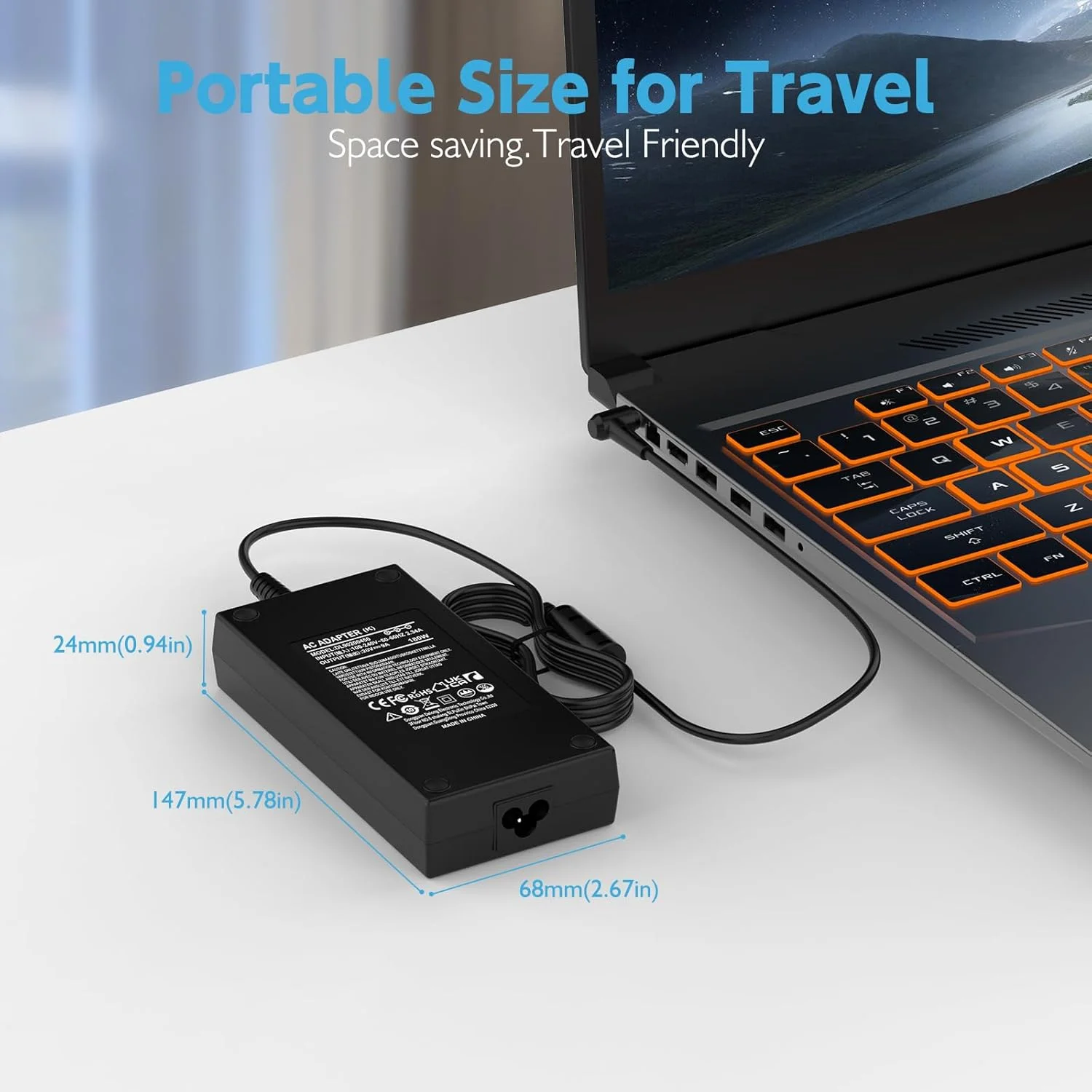 شارژر لپ تاپ 180 واتی ROLADA سازگار با ASUS TUF Gaming GR8 II GU502، GU502GV؛ ROG Zephyrus G14، G15، GA401، GA502IU، GL703GM، G531GT، GA401I، GA502، GA502D، GA502DU شارژر لپ تاپ 180 واتی ROLADA سازگار با ASUS TUF Gaming GR8 II GU502، GU502GV؛ ROG Zephyrus G14، G15، GA401، GA502IU، GL703GM، G531GT، GA401I، GA502، GA502D، GA502DU