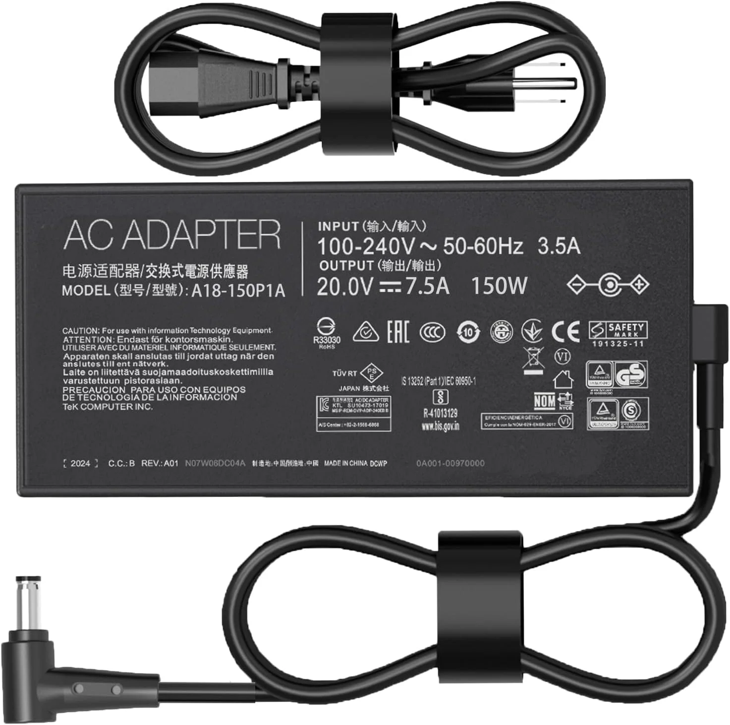 شارژر 150 واتی AC سازگار با لپ تاپ های گیمینگ ایسوس TUF Gaming A15 A17 F15 F17 FX505 FX506 FA506 FA506 FX566 FX705 FX86 FX95 FX706 FX766 ADP-150CH B A15-150P1A شارژر 150 واتی AC سازگار با لپ تاپ های گیمینگ ایسوس TUF Gaming A15 A17 F15 F17 FX505 FX506 FA506 FA506 FX566 FX705 FX86 FX95 FX706 FX766 ADP-150CH B A15-150P1A