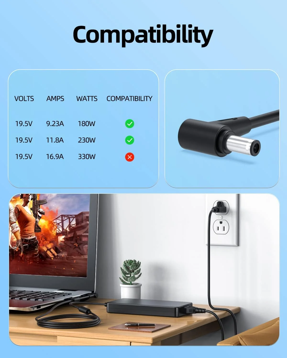 شارژر 230 واتی AC مناسب برای لپ‌تاپ‌های گیمینگ ایسوس راگ استریکس G15 G17 G513Q G513 G513IC G513IE G513QC G513QE G713 G713QE G713RC