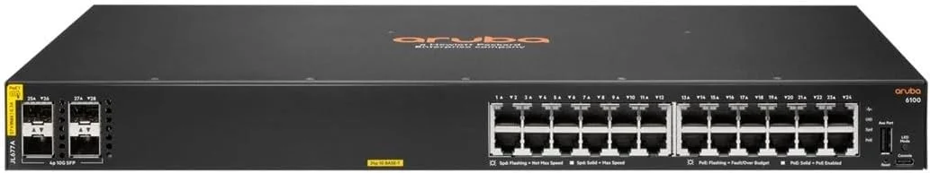 سوئیچ HPE Aruba 6100 24G CL4 4SFP+ اروپا، تکی