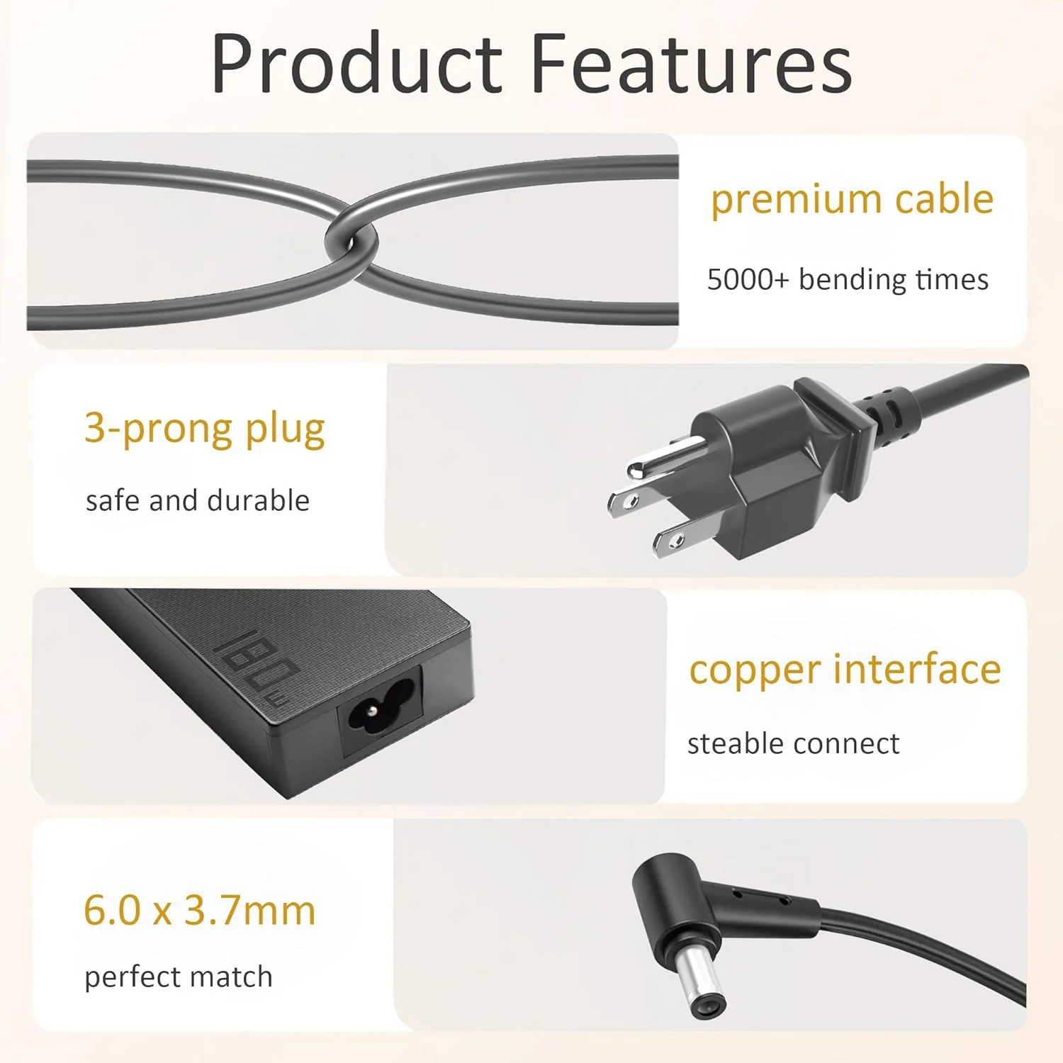 شارژر 180 واتی سازگار با Asus TUF FX505DU FX505DT FX505GT FX505DD FX506LI FX506LH FX705DT FX705DY FX705GE FX705GM ROG Zephyrus G14 G15 GA502D GA502DU GA502IU GA401QM GA401I GA401IV