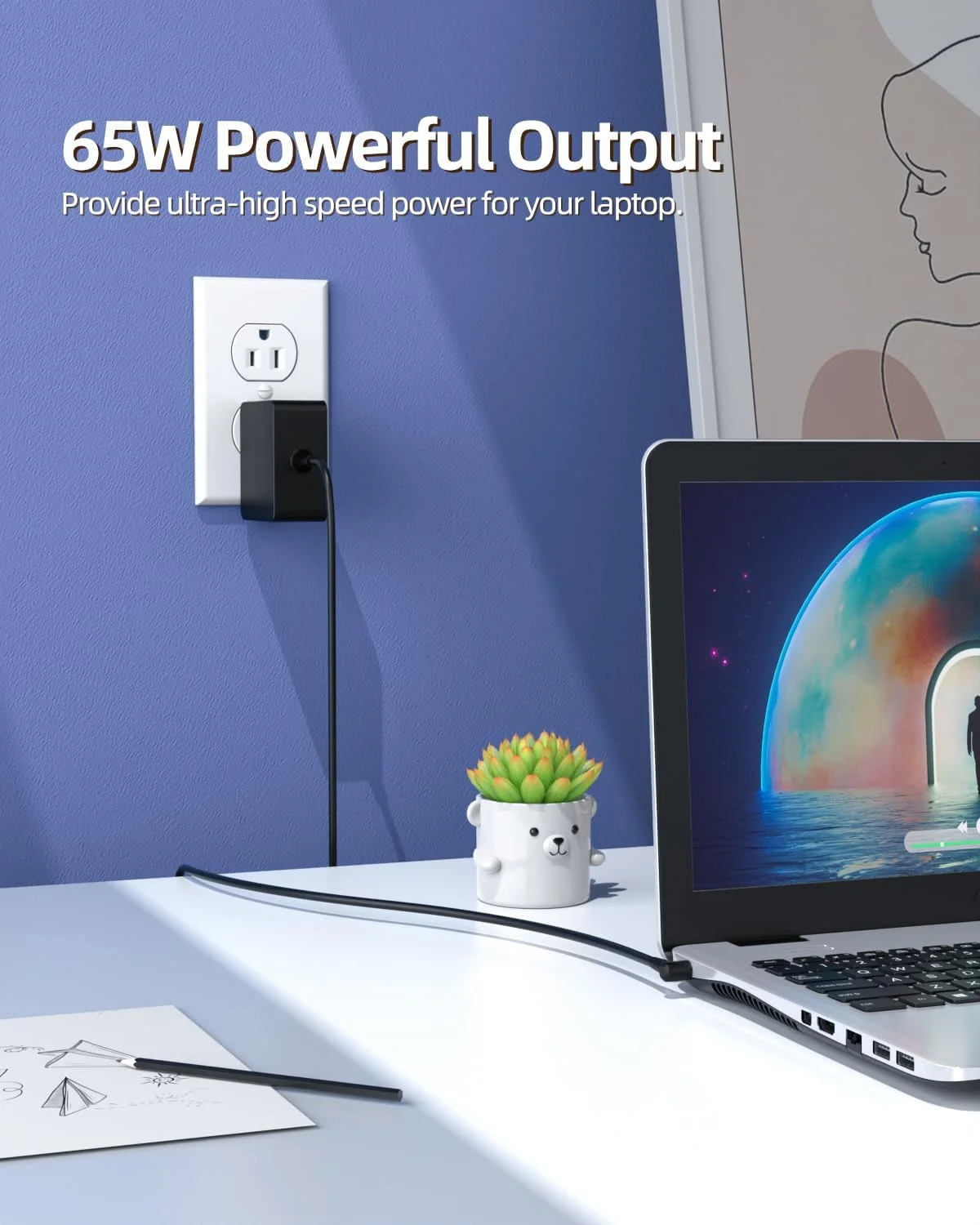 شارژر 65 وات 45 وات AC سازگار با ایسوس Q524U Q524 Q524UQ Q534U Q534UX Q534 Q535U Q535UD Q535، مناسب برای ZenBook Duo UX481FA 15 UX533FAC لپ تاپ 15.6 اینچی لمسی