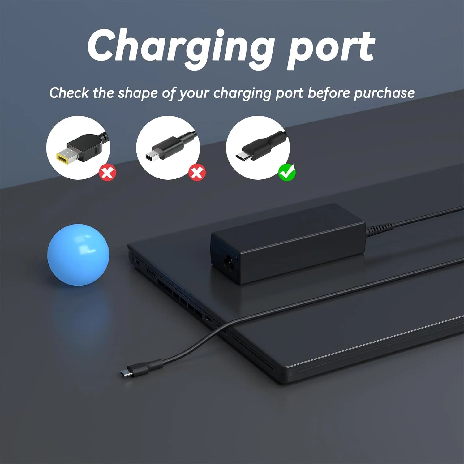 شارژر لپ تاپ 100 واتی USB C سازگار با HP Ominibook 5 7 X، Firefly G11 Zbook 8 g1i g1a، Lenovo Yoga Slim 7 Pro 14IAP7، IdeaPad 5 Pro 16، Dell Precision Latitude 90W 65W Type C