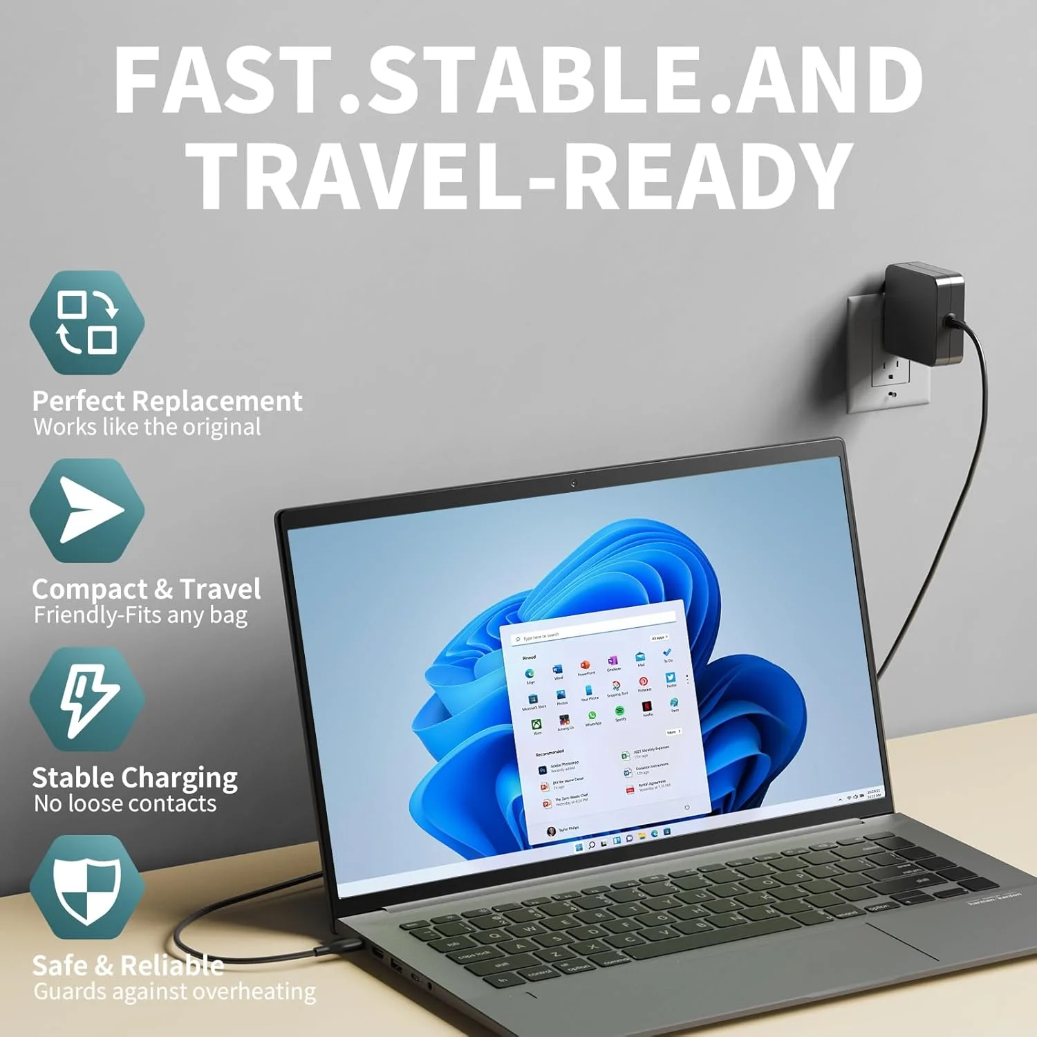 شارژر USB C سازگار با لپتاپهای MacBook Pro، Dell، Lenovo، Huawei، HP، Acer، ASUS و سایر لپتاپها یا تلفنهای هوشمند، شارژر 65 واتی USB C برای مسافرت، خانه و محل کار شارژر USB C سازگار با لپتاپهای MacBook Pro، Dell، Lenovo، Huawei، HP، Acer، ASUS و سایر لپتاپها یا تلفنهای هوشمند، شارژر 65 واتی USB C برای مسافرت، خانه و محل کار