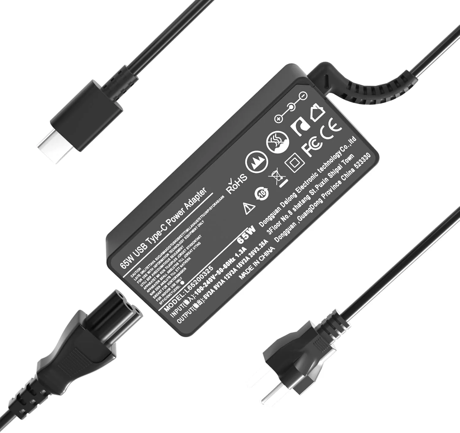 شارژر 65 واتی USB C سازگار با لپ تاپ های HP EliteBook 830 835 840 845 860 865 640 650 655 1040 ProBook 440 445 450 455 460 465 سری G8 G9 G10 G11 آداپتور برق AC نوع C