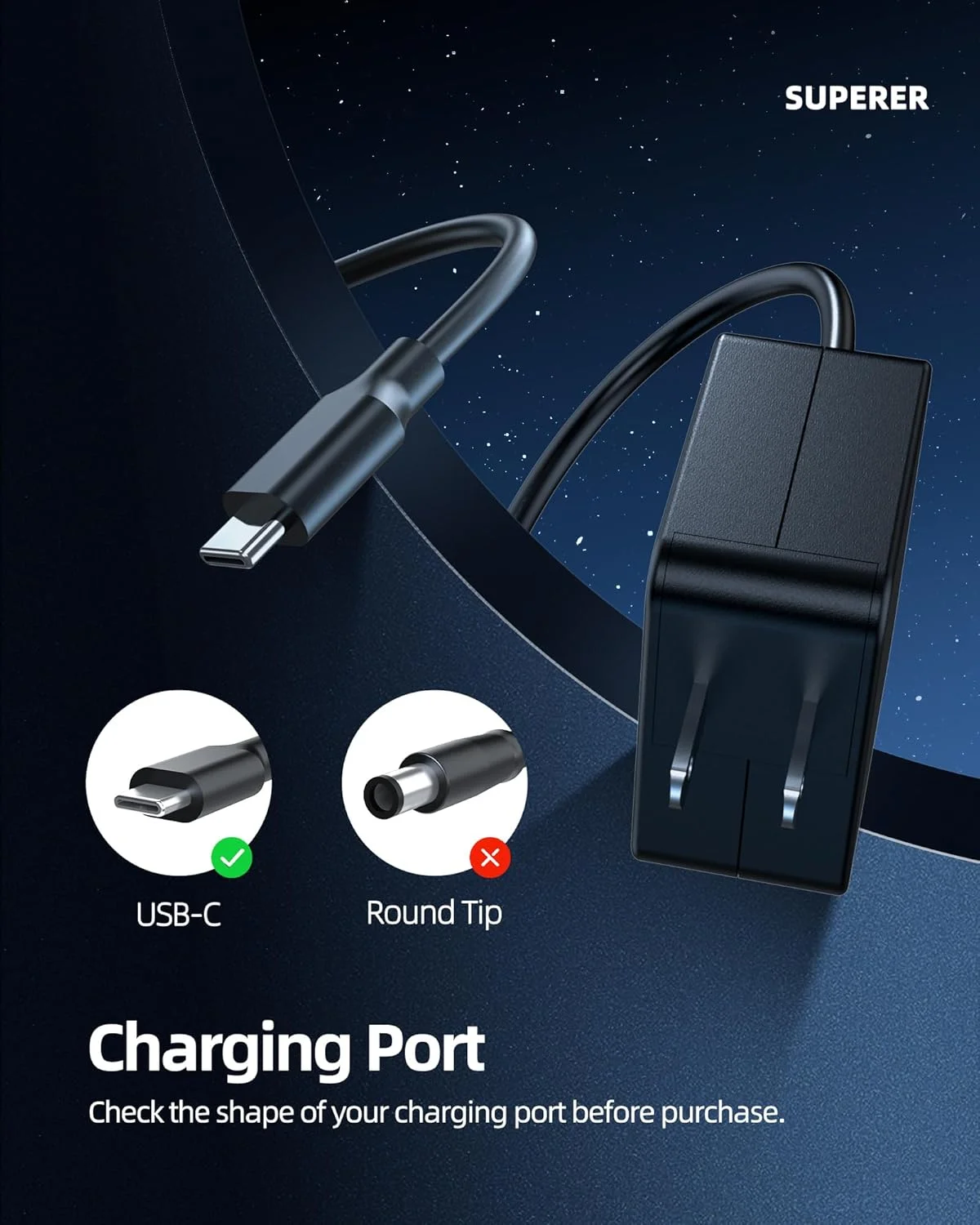 شارژر AC به طول 2.25 متر مناسب برای لپ تاپ های ایسوس Chromebook C536E C536 C523 C523N C523NA C523NA-DH02 با پورت USB Type C