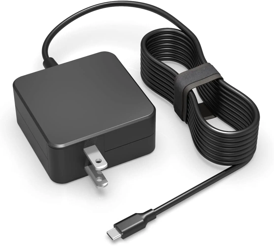 شارژر سریع مناسب برای ایسوس کروم بوک، (دارای گواهی ایمنی UL)، کابل 45 واتی USB C با طول 2.3 متر و طراحی جمع و جور