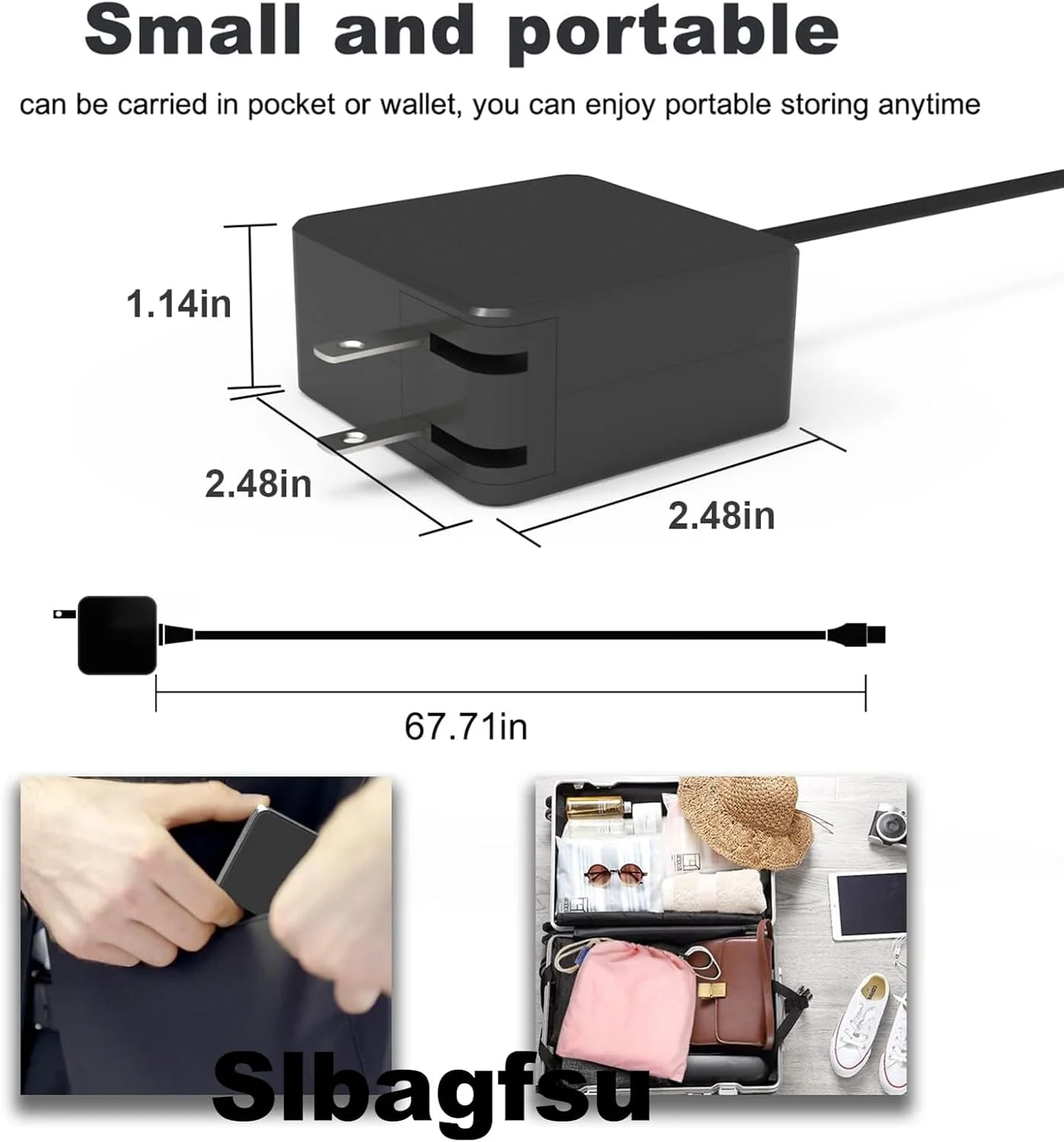 شارژر لپ تاپ یونیورسال 45 واتی USB C سازگار با شارژر کروم بوک ایسوس USB-C، آداپتور AC Type C با قابلیت شارژ سریع