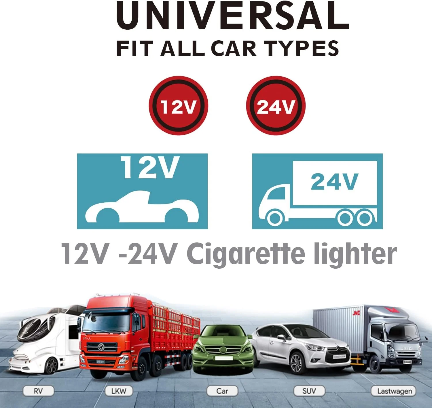 شارژر فندکی لپ تاپ 12V 24V به 16V 18.5V 19V 19.5V 20V DC آداپتور برق 90W با USB QC3.0 18W و 16 سر 108W یونیورسال برای HP Dell IBM Lenovo Acer ASUS Compaq Samsung Sony و غیره