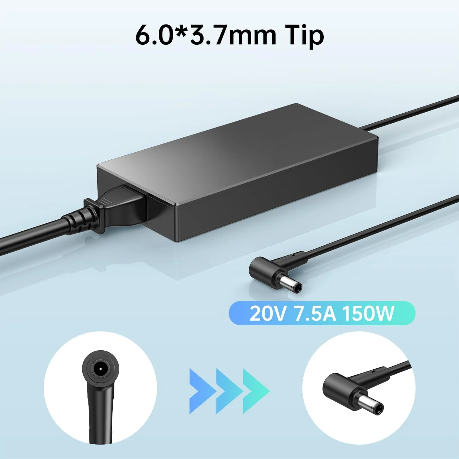 شارژر 150 واتی مناسب برای لپ تاپ گیمینگ ایسوس Tuf A15 A17 F15 F17 مدل FA506 FA706، آداپتور AC 20 ولت 7.5 آمپر ADP-150CH B