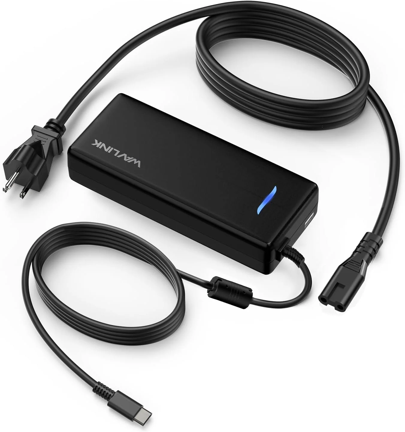 شارژر لپ تاپ USB C 100W آداپتور برق لپ تاپ AC با خروجی USB A 12W برای مک بوک ایسوس هوآوی لنوو اچ پی دل سامسونگ ایسر توشیبا کروم بوک و غیره