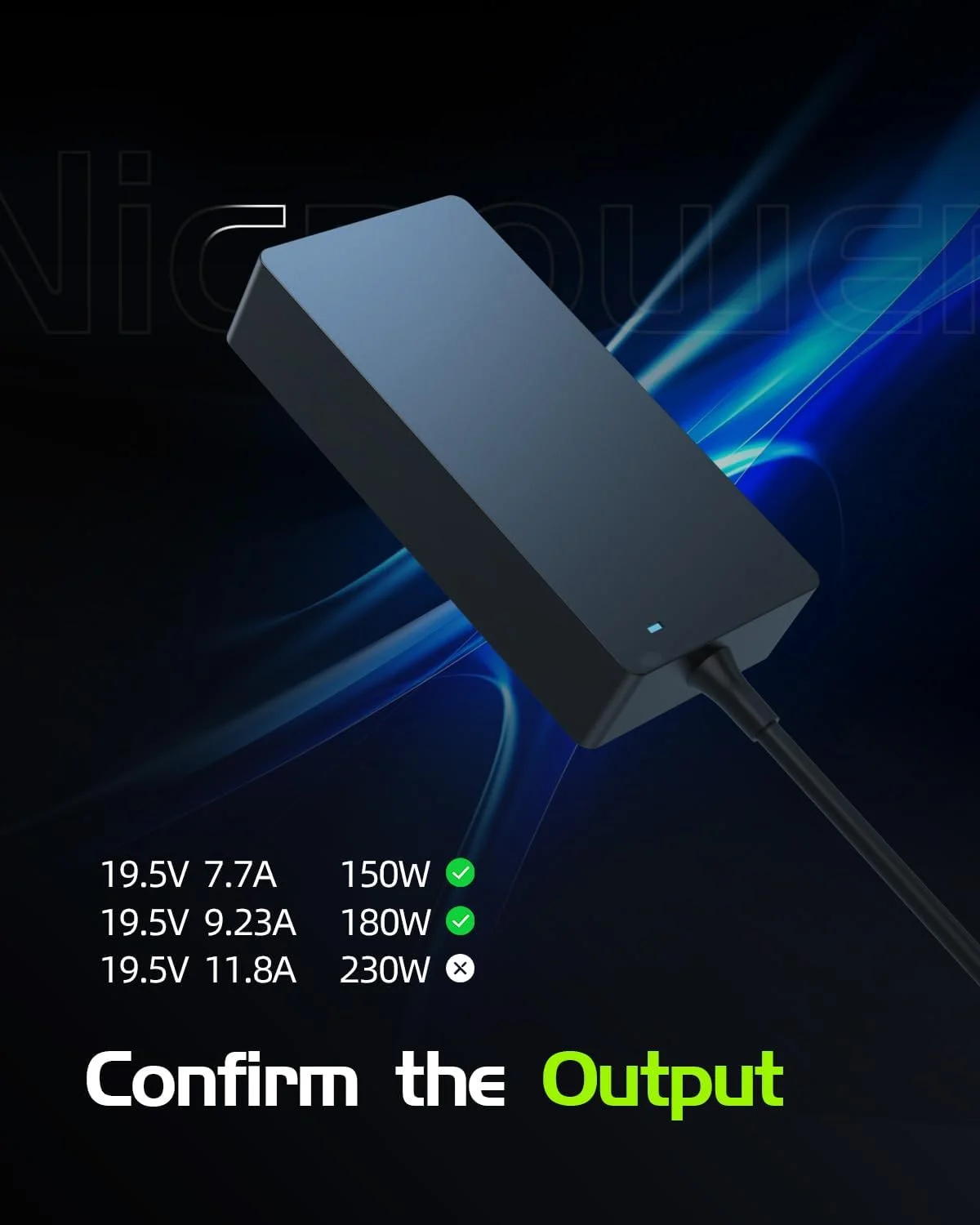 شارژر 180 واتی AC مناسب برای لپ‌تاپ‌های گیمینگ ایسوس Rog G750J G750 G750JW G750JM G750JX G752V G752 G752VL G752VT G752VM G751J G751 G751JM G751JL G75V G75 G75VX G75VW G46VW G46V G46