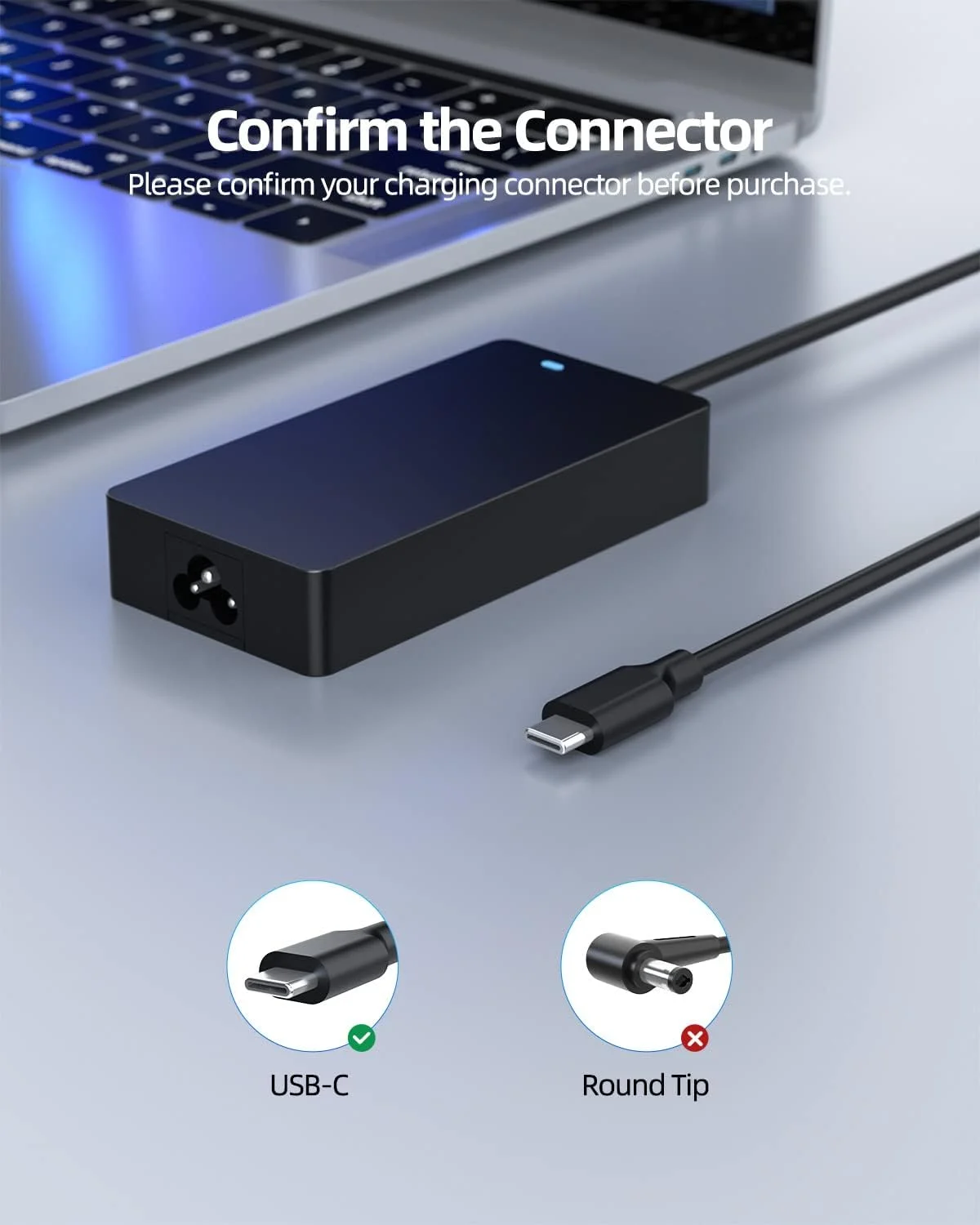 شارژر سریع 100 واتی مناسب برای لپ تاپ های Asus A20-100P1A, Rog Flow X13 GV301 GV301Q GV301QH Z13 GZ301 GZ301Z GZ301ZA, دارای گواهینامه UL، USB-C