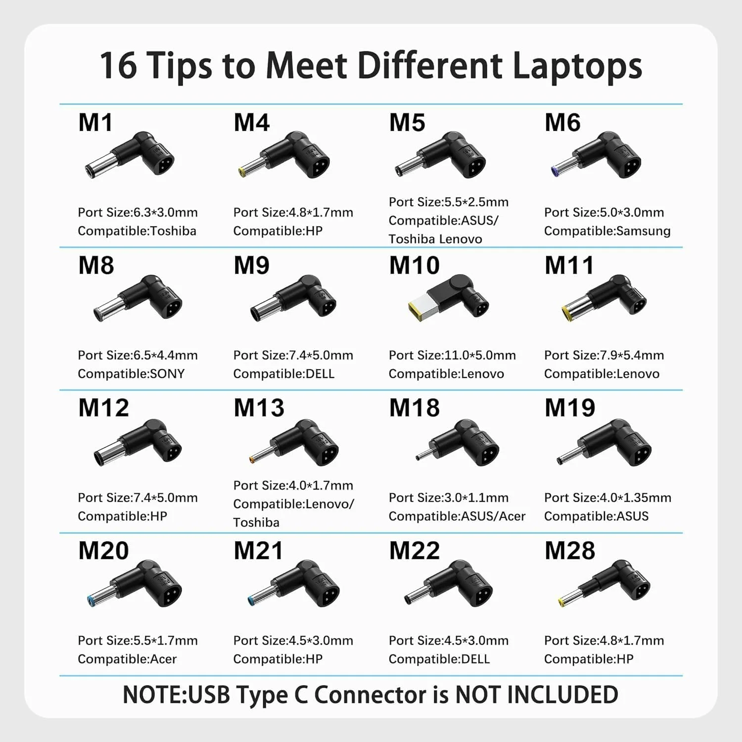 شارژر لپتاپ یونیورسال 90 واتی BAJ سازگار با HP، Dell، Len OVO، ASUS، So ny، Toshiba، Acer، Fujitsu، ThinkPad، Pavilion، Latitude، Ultrabook، Notebook، Chromebook، آداپتور برق با 16 سر شارژر لپتاپ یونیورسال 90 واتی BAJ سازگار با HP، Dell، Len OVO، ASUS، So ny، Toshiba، Acer، Fujitsu، ThinkPad، Pavilion، Latitude، Ultrabook، Notebook، Chromebook، آداپتور برق با 16 سر