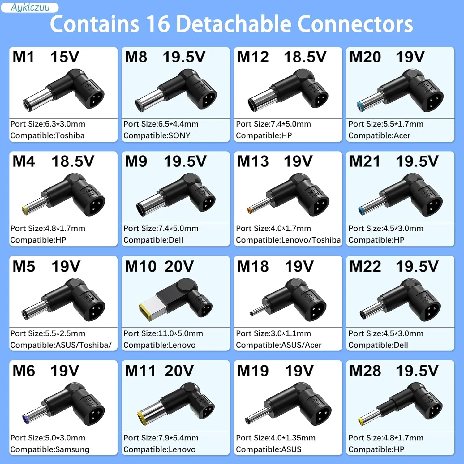 شارژر لپ تاپ یونیورسال 90 واتی جایگزین برای لپ تاپ های اچ پی، دل، ایسر، ایسوس، لنوو، آی بی ام، توشیبا، سامسونگ، سونی، گوگل مک بوک پرو، فوجیتسو، گیت وی، نوت بوک، الترابوک، کروم بوک به همراه 16 سر شارژر لپ تاپ یونیورسال 90 واتی جایگزین برای لپ تاپ های اچ پی، دل، ایسر، ایسوس، لنوو، آی بی ام، توشیبا، سامسونگ، سونی، گوگل مک بوک پرو، فوجیتسو، گیت وی، نوت بوک، الترابوک، کروم بوک به همراه 16 سر