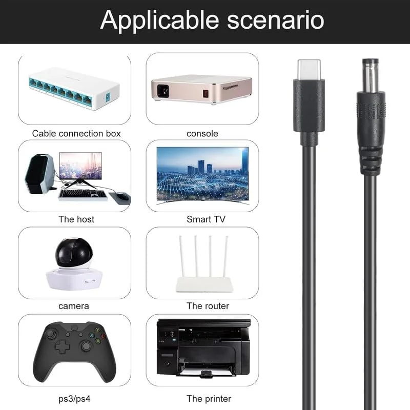 کابل برق 1.5 متری USB C به 5.5x2.5 میلیمتری 12 ولت 3 آمپر، کابل USB C آداپتور DC 20 ولت مناسب برای GPS، DVR، دوربین مداربسته، بلندگو، تلفنهای LAN، هابهای USB، لپتاپ ایسوس، بلندگوی خارجی کابل برق 1.5 متری USB C به 5.5x2.5 میلیمتری 12 ولت 3 آمپر، کابل USB C آداپتور DC 20 ولت مناسب برای GPS، DVR، دوربین مداربسته، بلندگو، تلفنهای LAN، هابهای USB، لپتاپ ایسوس، بلندگوی خارجی