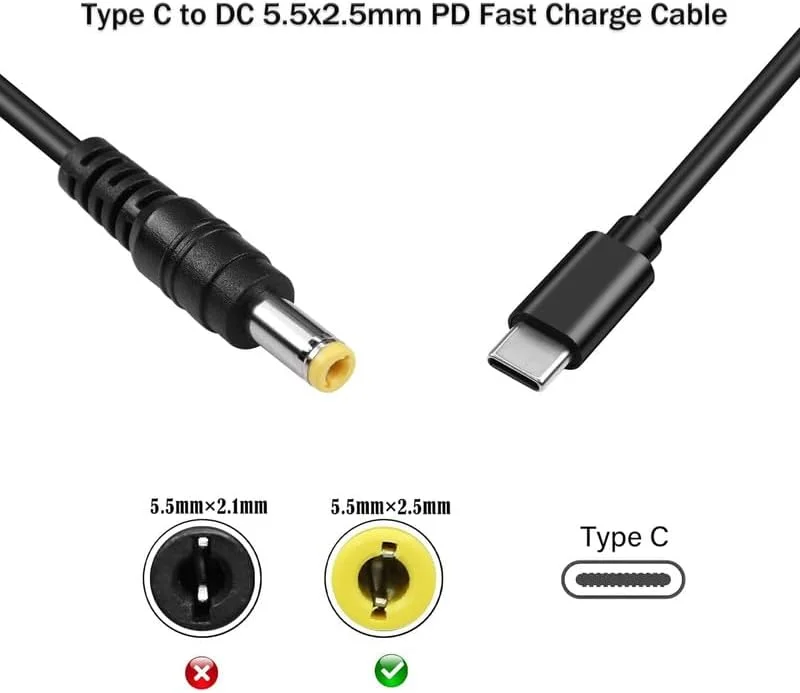 کابل برق 1.5 متری USB C به 5.5x2.5 میلیمتری 12 ولت 3 آمپر، کابل USB C آداپتور DC 20 ولت مناسب برای GPS، DVR، دوربین مداربسته، بلندگو، تلفنهای LAN، هابهای USB، لپتاپ ایسوس، بلندگوی خارجی کابل برق 1.5 متری USB C به 5.5x2.5 میلیمتری 12 ولت 3 آمپر، کابل USB C آداپتور DC 20 ولت مناسب برای GPS، DVR، دوربین مداربسته، بلندگو، تلفنهای LAN، هابهای USB، لپتاپ ایسوس، بلندگوی خارجی
