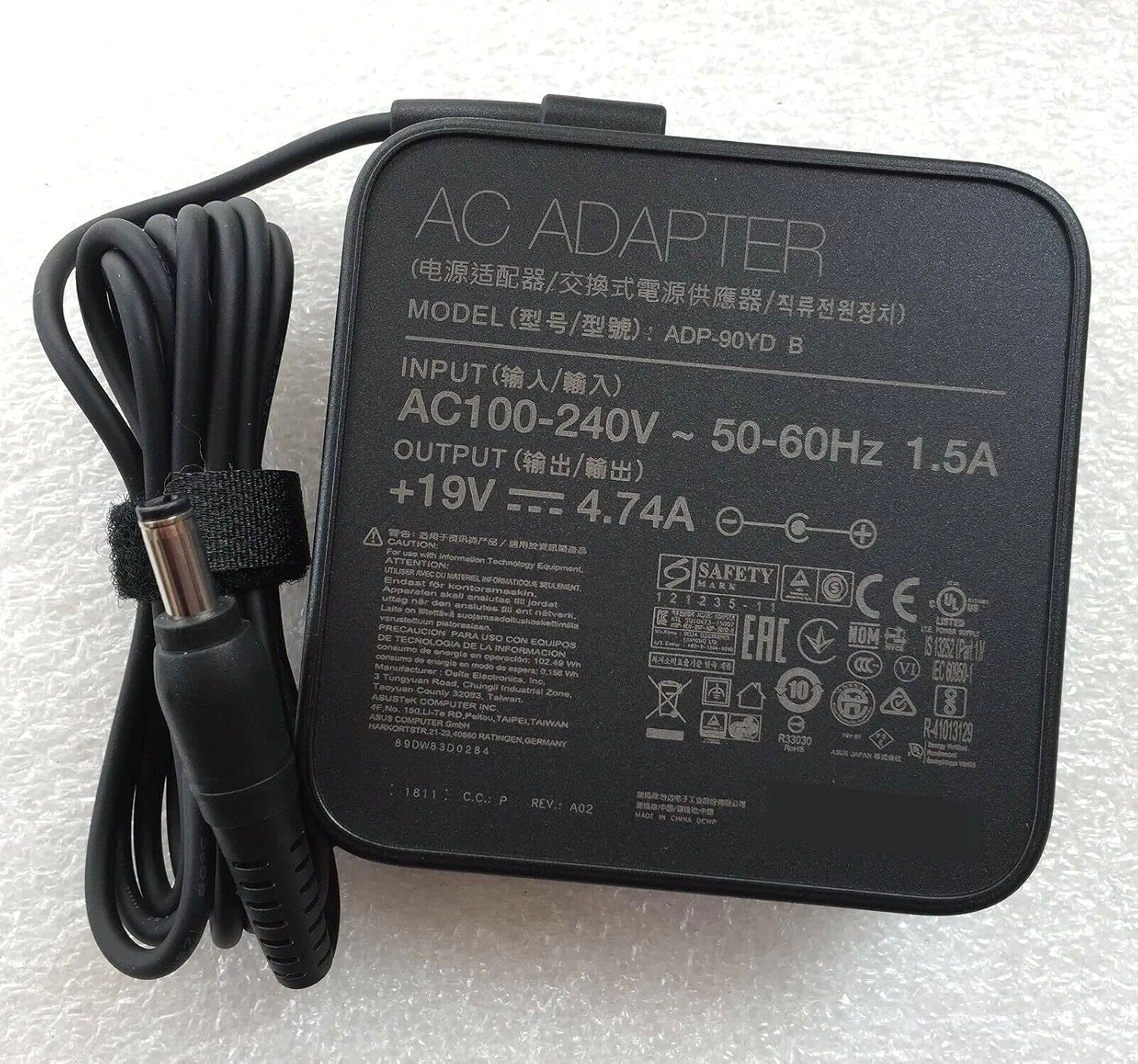 شارژر آداپتور 90 واتی 19 ولت 4.74 آمپر ADP-90YD B سازگار با لپتاپهای Asus K55A K55N K501UX K53E Q550L U56E A55A K751L A450J A450VC X53E X551M X555LA K550D A55V به همراه کابل برق شارژر آداپتور 90 واتی 19 ولت 4.74 آمپر ADP-90YD B سازگار با لپتاپهای Asus K55A K55N K501UX K53E Q550L U56E A55A K751L A450J A450VC X53E X551M X555LA K550D A55V به همراه کابل برق