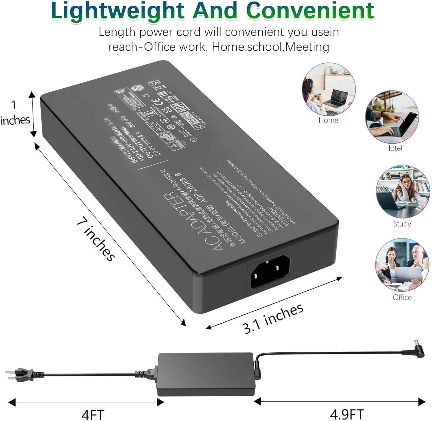 شارژر 280W 14A 20V ADP-280EB B AC برای لپ تاپ های گیمینگ ایسوس ROG Strix G15 G17 G513R G513Q G713R G713Q Scar 15 17 G532L G533Z G732L G733Z Hero Scar III G731G G531G G703G