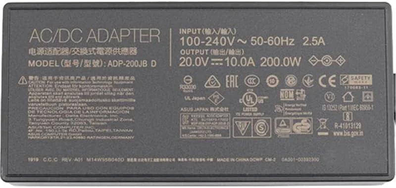 آداپتور شارژر لپ تاپ 200 وات 20 ولت 10 آمپر با سر فیش 6.0 * 3.7 میلیمتری مناسب برای ASUS TUF Dash F15 A15 FX516PR FA506QR ROG G15 FA506QR Zephyrus آداپتور شارژر لپ تاپ 200 وات 20 ولت 10 آمپر با سر فیش 6.0 * 3.7 میلیمتری مناسب برای ASUS TUF Dash F15 A15 FX516PR FA506QR ROG G15 FA506QR Zephyrus