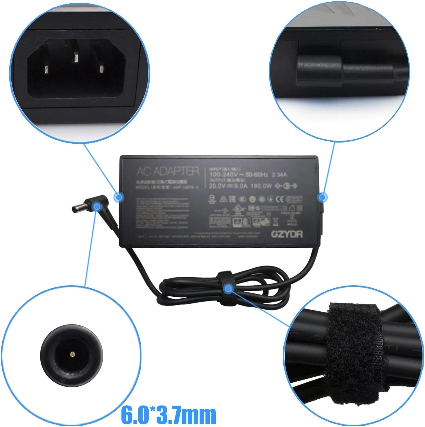 آداپتور AC مدل ADP-180TB H با توان 180 وات برای لپ تاپ های Asus ROG Zephyrus GA502DU GA502D GA502 GA502IU GA401 GA401I GA401II GA401IV با سر 6.0x3.7mm و ولتاژ 20V و جریان 9A آداپتور AC مدل ADP-180TB H با توان 180 وات برای لپ تاپ های Asus ROG Zephyrus GA502DU GA502D GA502 GA502IU GA401 GA401I GA401II GA401IV با سر 6.0x3.7mm و ولتاژ 20V و جریان 9A