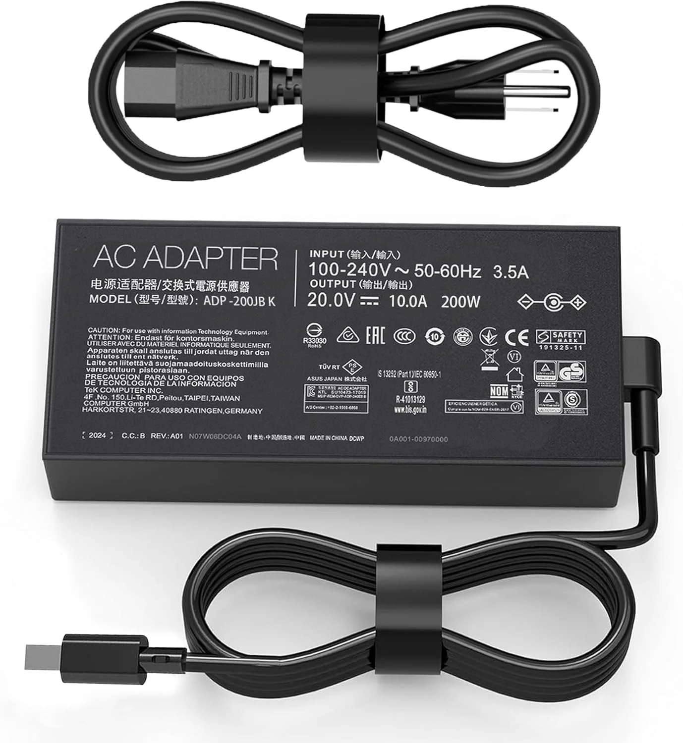 شارژر 200 واتی AC مناسب برای لپتاپهای گیمینگ ایسوس ROG Zephyrus G16 G14 2024 2025 GA605 GU605 GA605WV GA605WI GA403 FA401U FA401 FA401W ADP-200JB K و TUF شارژر 200 واتی AC مناسب برای لپتاپهای گیمینگ ایسوس ROG Zephyrus G16 G14 2024 2025 GA605 GU605 GA605WV GA605WI GA403 FA401U FA401 FA401W ADP-200JB K و TUF