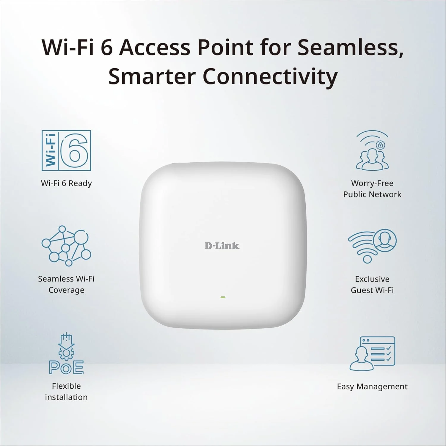 اکسس پوینت هوشمند وای فای 6 دی-لینک DBR-X3000-AP AX3000 – دو بانده 574+2402 مگابیت بر ثانیه، PoE، MU-MIMO، امنیت WPA3، مدیریت متمرکز، پورتال Captive، WLAN-AP حرفه ای اکسس پوینت هوشمند وای فای 6 دی-لینک DBR-X3000-AP AX3000 – دو بانده 574+2402 مگابیت بر ثانیه، PoE، MU-MIMO، امنیت WPA3، مدیریت متمرکز، پورتال Captive، WLAN-AP حرفه ای