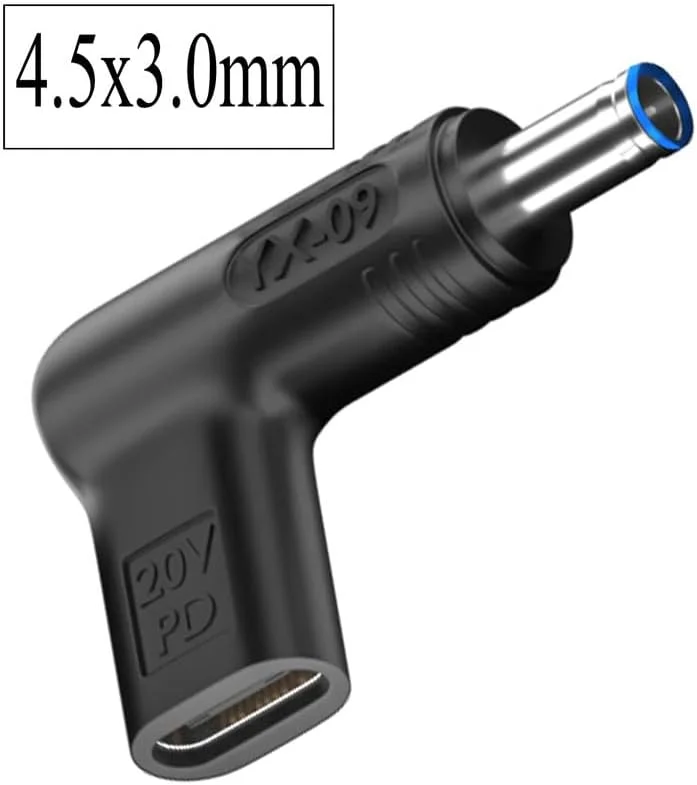 تبدیل USB C به DC با پورت 4.5x3.0 میلیمتر، آداپتور 100W PD Type C ماده به DC نری 18.5V / 19.5V، آداپتور PD Type USB C به 4.5x3.0 میلیمتر مناسب برای سری لپتاپهای HP تبدیل USB C به DC با پورت 4.5x3.0 میلیمتر، آداپتور 100W PD Type C ماده به DC نری 18.5V / 19.5V، آداپتور PD Type USB C به 4.5x3.0 میلیمتر مناسب برای سری لپتاپهای HP