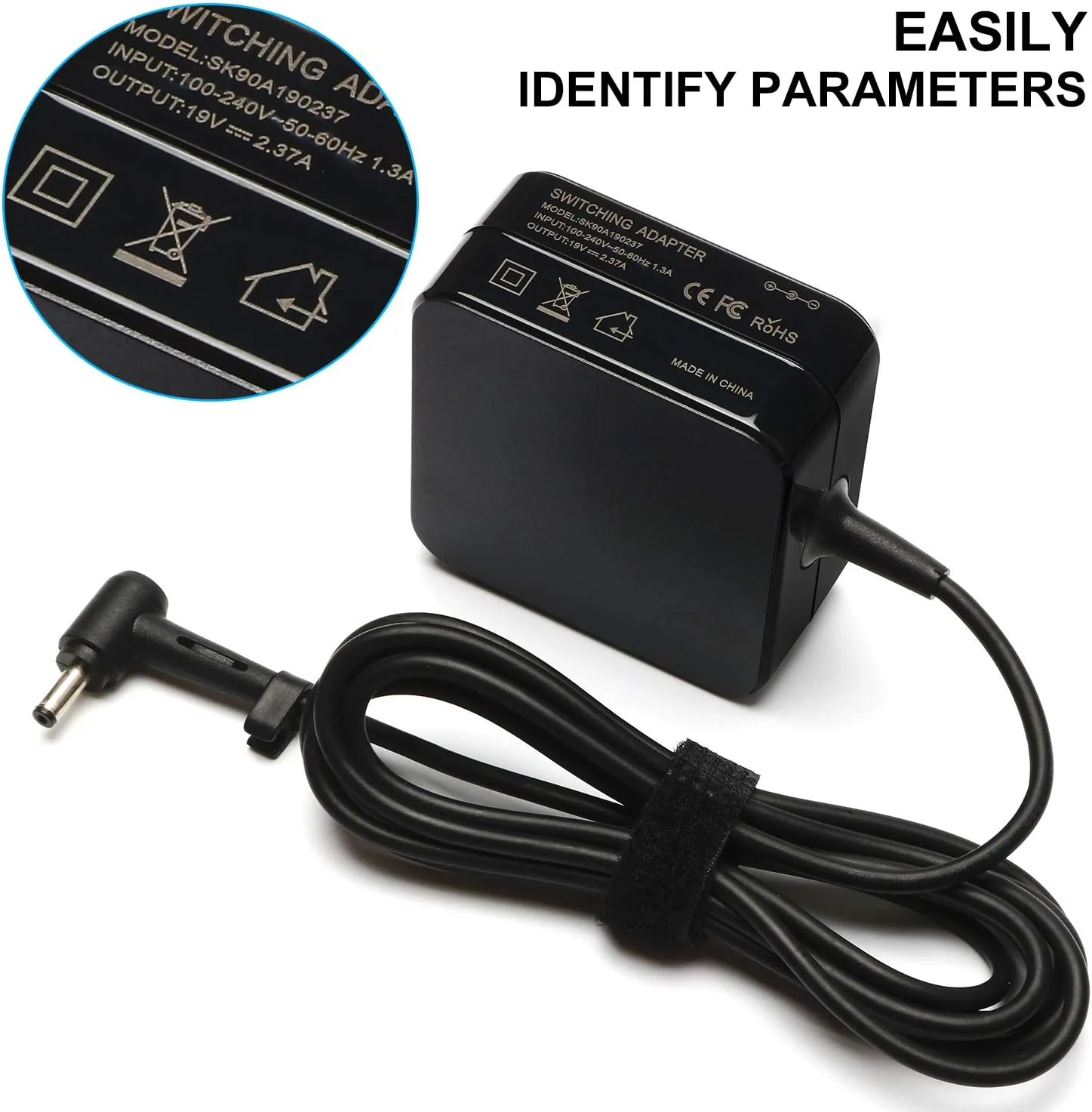 شارژر لپ تاپ 45 واتی SOLICE سازگار با سری های Asus Vivobook X541 X515 X712 F510 F512 F556 F556UA F512JA F512DA F512FA F510UA F510QA، سازگار با UX330 UX360 UX305 Q302 Q406DA