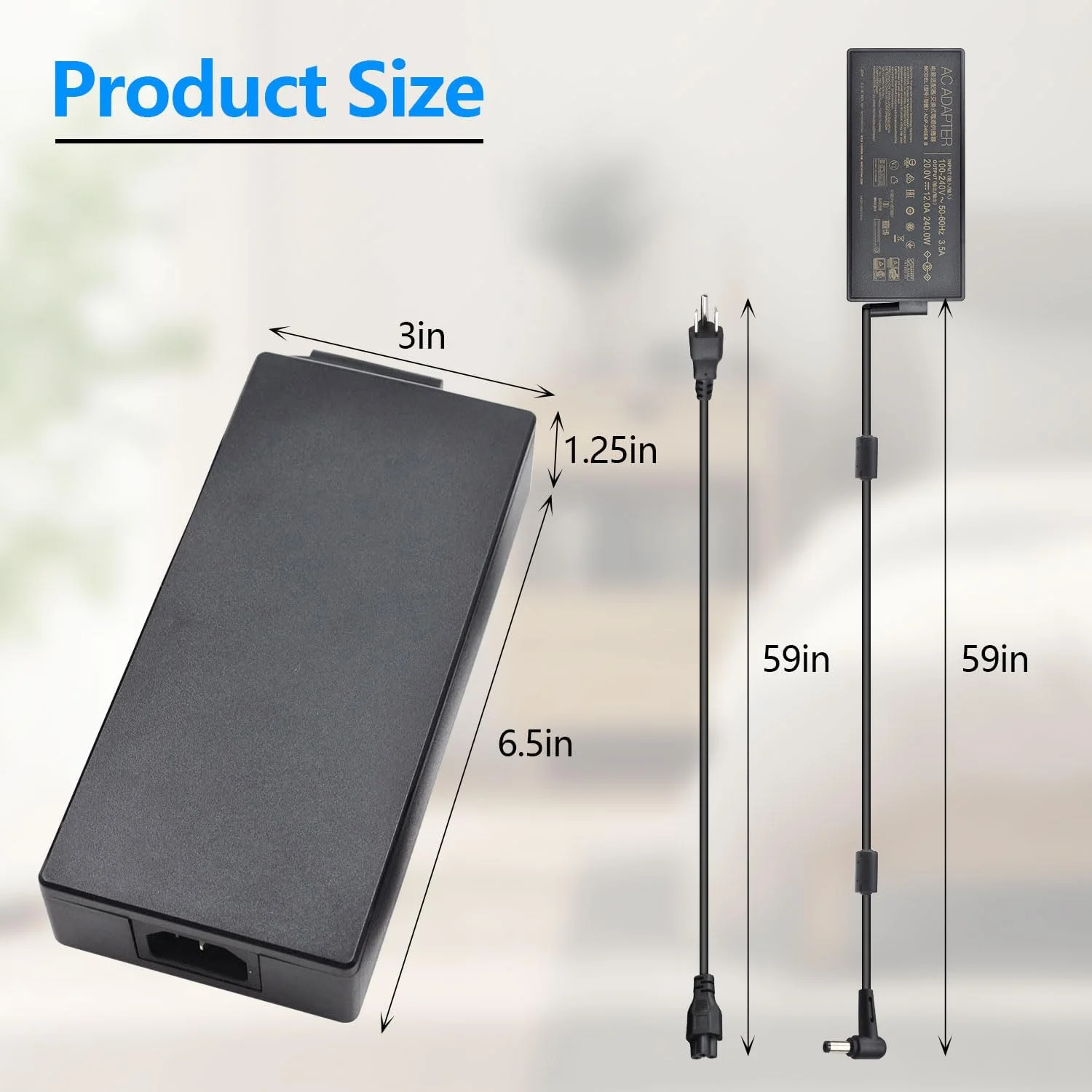 آداپتور برق 240 واتی ADP-240EB B 20V 12A برای شارژر لپ تاپ ASUS ROG 15 RTX2080 به همراه کابل برق آداپتور برق 240 واتی ADP-240EB B 20V 12A برای شارژر لپ تاپ ASUS ROG 15 RTX2080 به همراه کابل برق