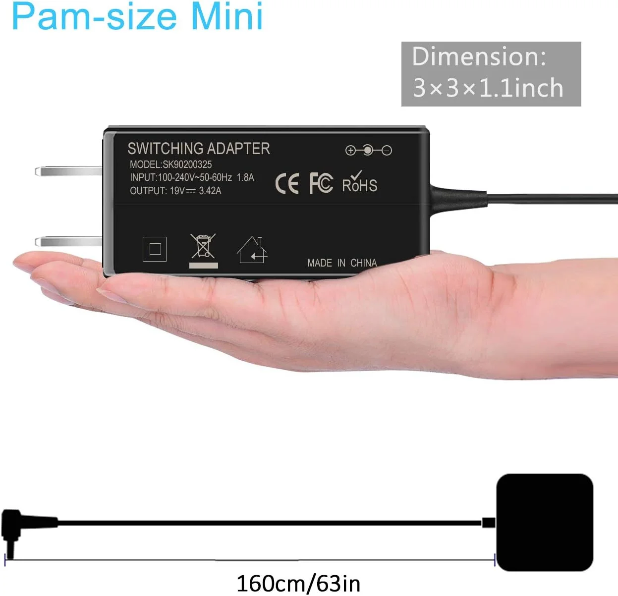 شارژر سازگار برای 65 وات ایسوس Vivobook Go 12 15 سری E1504FA F1605 L210 L210M L510 L510MA ویووبوک 14 15 F412 F415 X515 F515JA F515J F515 M515 M415 M515U M515D سیم برق شارژر سازگار برای 65 وات ایسوس Vivobook Go 12 15 سری E1504FA F1605 L210 L210M L510 L510MA ویووبوک 14 15 F412 F415 X515 F515JA F515J F515 M515 M415 M515U M515D سیم برق