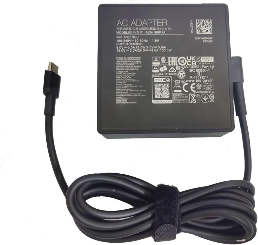 آداپتور برق 100 وات 20 ولت 5 آمپر مدل A20-100P1A سازگار با ASUS ROG Flow X13 GV301QH-DS96 GV301QH-XS98-B آداپتور برق 100 وات 20 ولت 5 آمپر مدل A20-100P1A سازگار با ASUS ROG Flow X13 GV301QH-DS96 GV301QH-XS98-B
