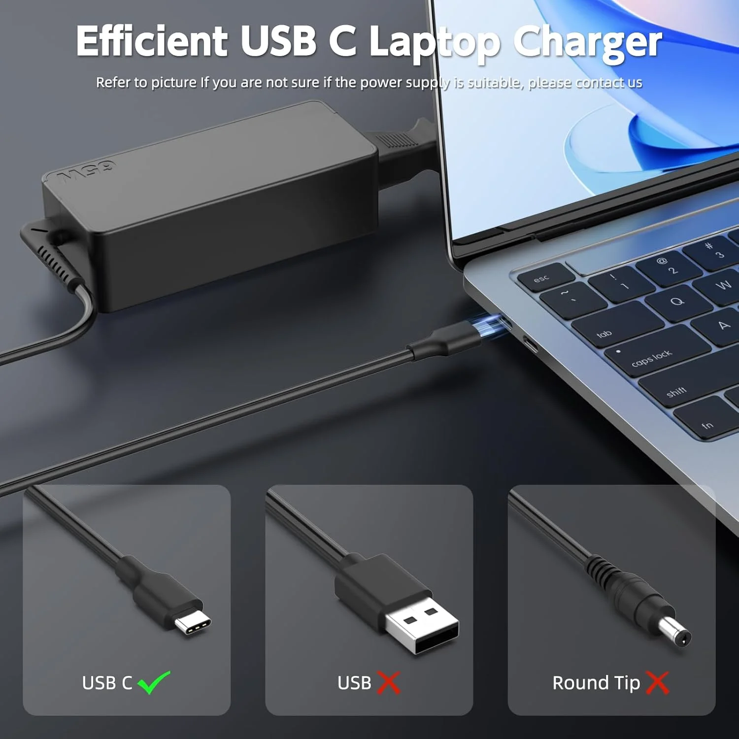 شارژر لپ تاپ 90W USB C سازگار با لنوو Thinkpad/Yoga، دل Chromebook/Latitude/XPS، اچ پی، ایسوس، سامسونگ، ایسر، منبع تغذیه لپ تاپ گوگل Type C